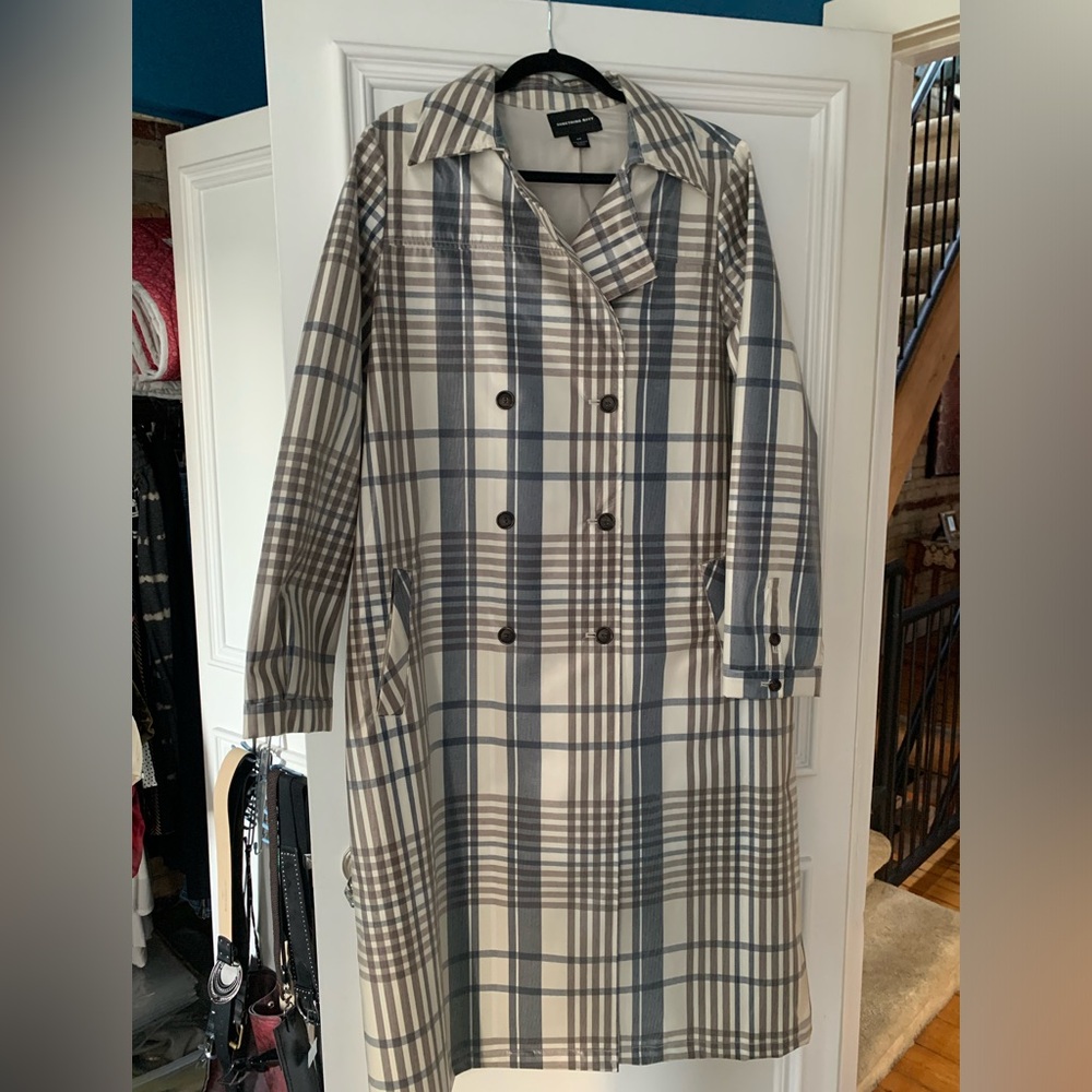 Plus Size Full-length Plaid Raincoat